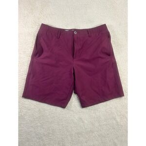 Under Armour Men's‎ Burgundy Golf Shorts 1377302 Size 36 Polyester Flat Front